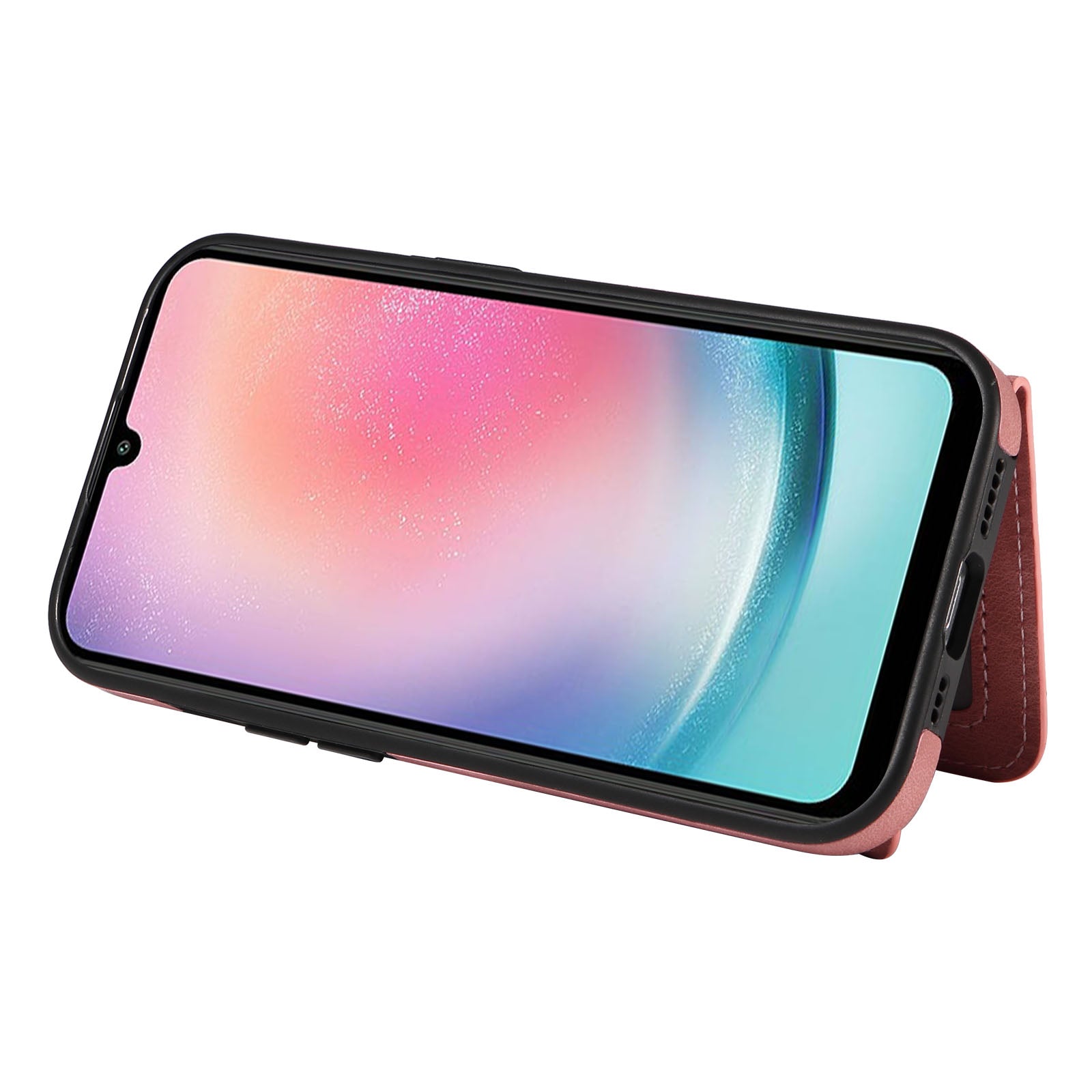 001 For Samsung Galaxy A24 4G A25 5G Card Holder Back Cover PU Leather Coated TPU Phone Case with Ring Kickstand 001 For Samsung Galaxy A24 4G A25 5G Card Holder Back Cover PU Leather Coated TPU Phone Case with Ring Kickstand